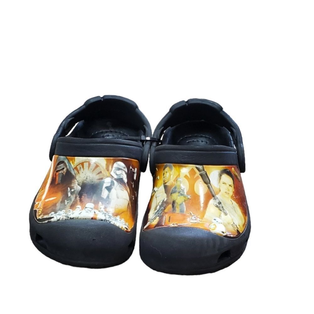 CROCS Kids Slippers with Black and Orange Graphic